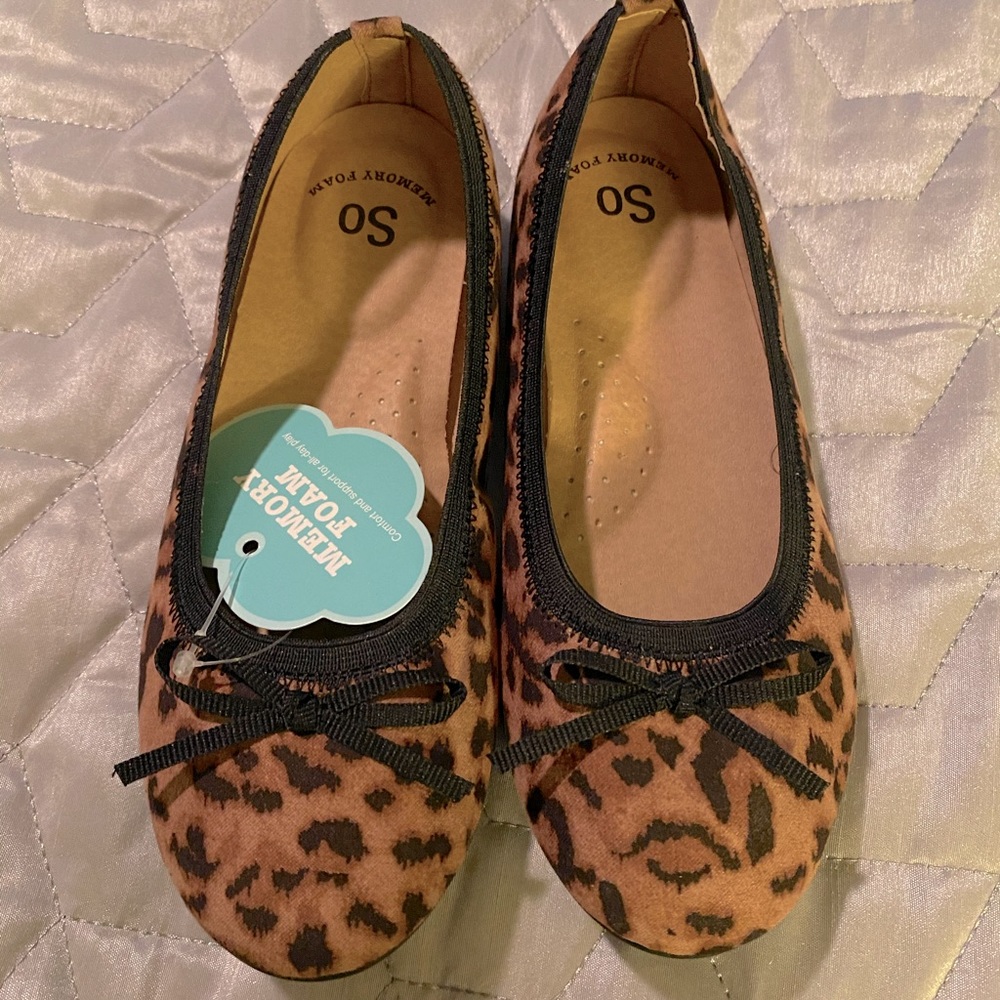 Girls Leopard Dress Casual Flats